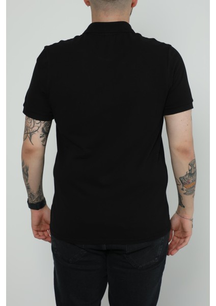 Hscstore Erkek Polo Yakalı Siyah T-Shirt- 8420 fırsatları
