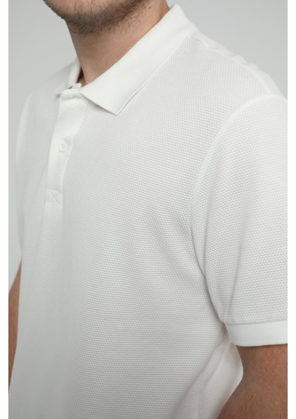 Hscstore Erkek Polo Yakalı Beyaz T-Shirt - 8424