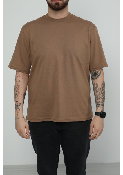 Hscstore Erkek Bisiklet Yakalı Toprak T-Shirt - 8418