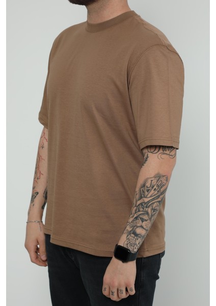 Hscstore Erkek Bisiklet Yakalı Toprak T-Shirt - 8418