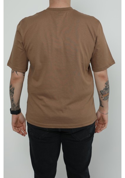 Hscstore Erkek Bisiklet Yakalı Toprak T-Shirt - 8418