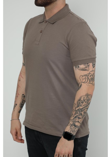 Hscstore Erkek Polo Yakalı Vizon T-Shirt- 8420 fiyatları