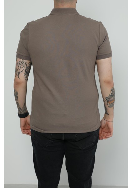 Hscstore Erkek Polo Yakalı Vizon T-Shirt- 8420 fırsatları