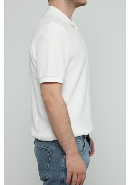 Hscstore Erkek Polo Yakalı Beyaz T-Shirt - 8428