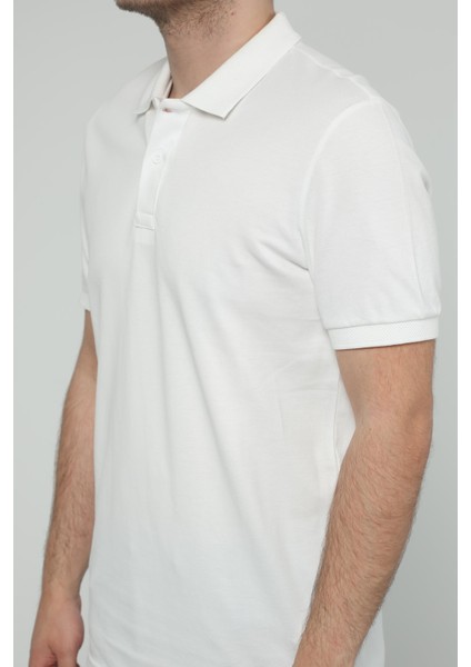 Hscstore Erkek Polo Yakalı Beyaz T-Shirt- 8420