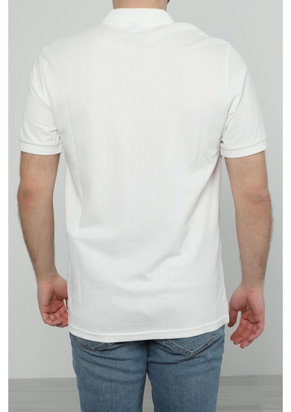 Hscstore Erkek Polo Yakalı Beyaz T-Shirt- 8420