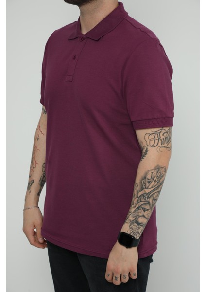 Hscstore Erkek Polo Yakalı Mürdüm T-Shirt- 8420 fiyatları