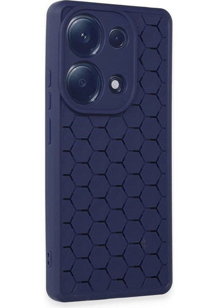 Xiaomi Redmi Note 13 Pro 4g Kılıf Bal Peteği Desenli Silikon Ivy Lacivert