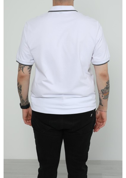 Hscstore Erkek Polo Yakalı Beyaz T-Shirt- 8421 fırsatları