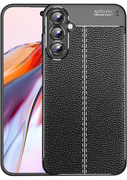 Samsung Galaxy A05S Kılıf Niss Silikon Kamera Korumalı Deri Görünümlü Siyah