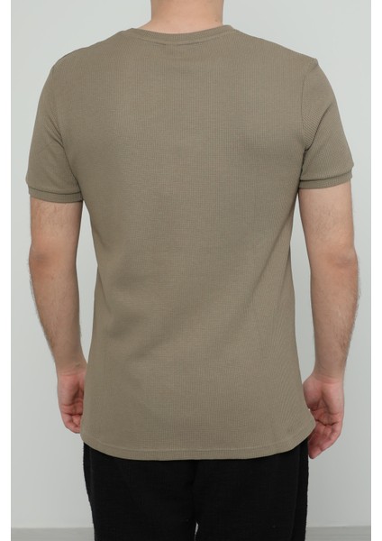 Hscstore Erkek Bisiklet Yakalı Vizon Yeşili Tişört- 8405