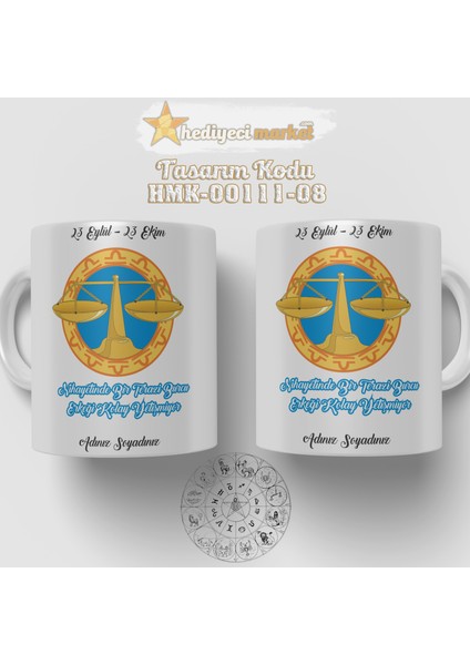 Terazi Burcu Erkeğine Özel Beyaz Kupa Bardak - HMK-00111-08 modelleri
