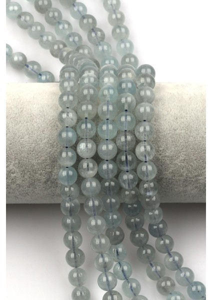 Akuamarin Doğal Taş Dizi 8 mm Küre Kesim