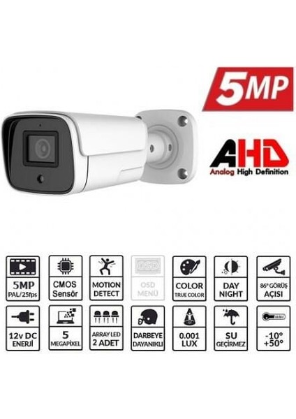 EZ-4040HD 5mp 3.6mm 2ARRAY Ahd Bullet