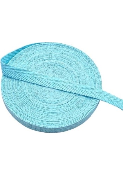 1 cm 10 Metre Açık Mavi Dar Dokuma Balıksırtı Şerit