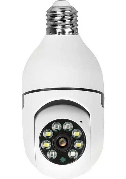 Gece Görüşlü 360 Derece LED Işık 1080P Wifi Kamera Kablosuz Panoramik Balıkgözü Ampul Kamera