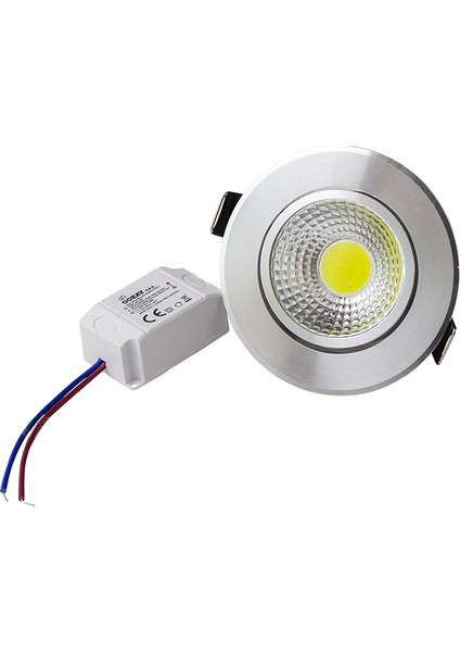 5W Cob Downlight Krom Kasa Beyaz