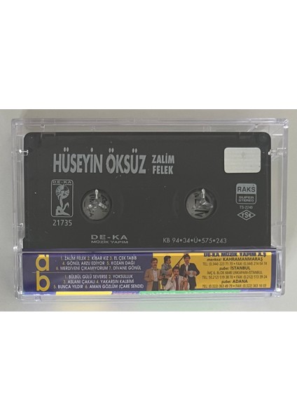 Hüseyin Öksüz Zalim Felek Kaset (Orjnal Dönem Baskı Kaset)