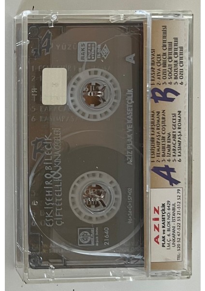Eskişehir Bilecik Çiftetelli Kına Geceleri Kaset (Orjnal Dönem Baskı Kaset)