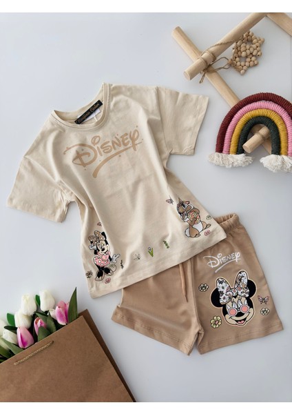 Mnn Sincap Karakterli Kız Çocuk Pamuklu takım - Kahve