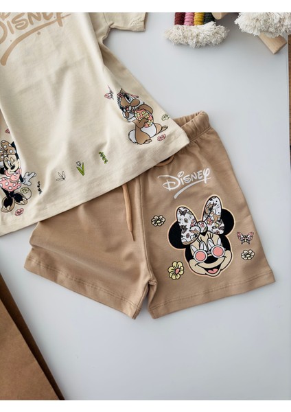 Mnn Sincap Karakterli Kız Çocuk Pamuklu takım - Kahve modelleri