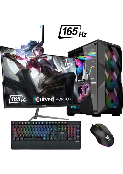 Natu x I7-10700F 16GB 512GB M.2 Nvme Gtx 1660S 6gb 24" 165Hz Oyuncu Masaüstü Bilgisayarı