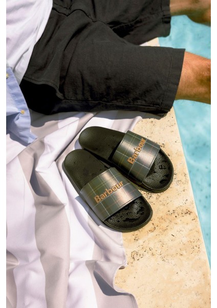 Tartan Slider Terlik BK12 Black