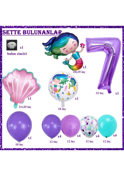 Deniz Kızı Temalı Doğum Günü Parti Kutlama Seti Konsept 2 fiyatları