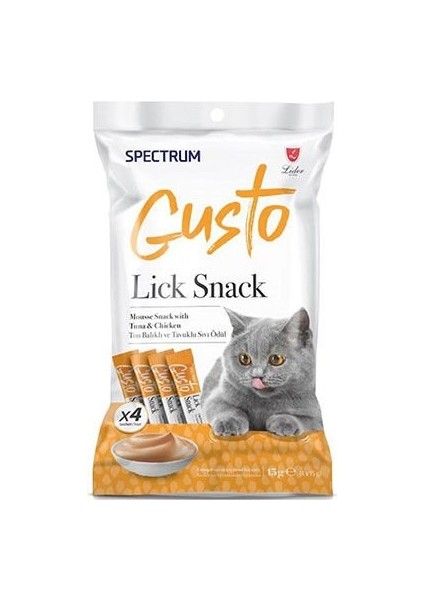 Gusto Ton Balıklı ve Tavuklu Sıvı Kedi Ödül Maması 4X15 gr