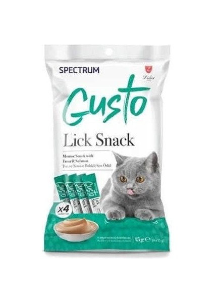 Gusto Ton Balıklı ve Somonlu Sıvı Kedi Ödül Maması 4X15 gr