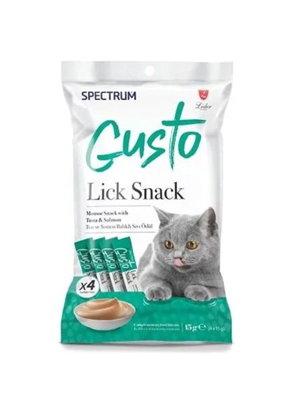 Gusto Ton Balıklı ve Somonlu Sıvı Kedi Ödül Maması 4X15 gr