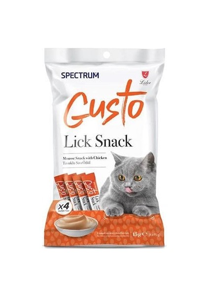 Gusto Tavuklu Sıvı Kedi Ödül Maması 4X15 gr