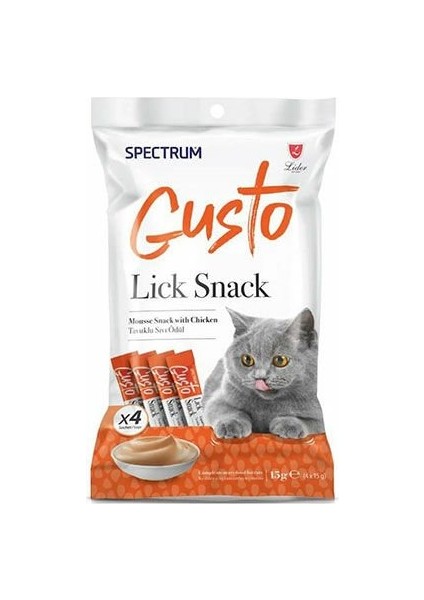 Gusto Tavuklu Sıvı Kedi Ödül Maması 4X15 gr