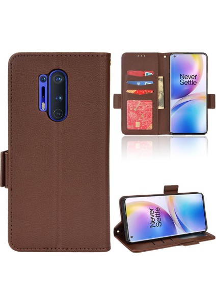 Oneplus 8 Için Kılıf Pro Manyetik Pu Deri Yan Toka Cüzdan Kart Yuvaları (Yurt Dışından)