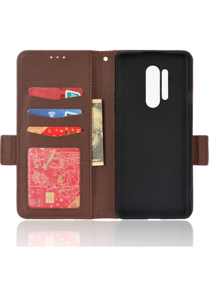 Oneplus 8 Için Kılıf Pro Manyetik Pu Deri Yan Toka Cüzdan Kart Yuvaları (Yurt Dışından)