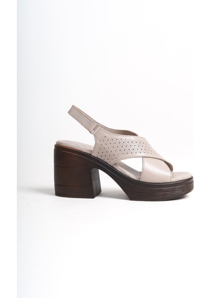 Deri Silver 10 cm Platform Çapraz Kadın Sandalet TMD20241002 modelleri