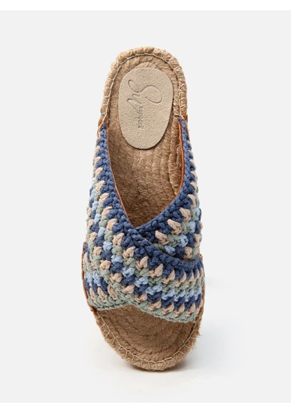 Kinsee Mavi-Yeşil Kadın Espadril Terlik fırsatları