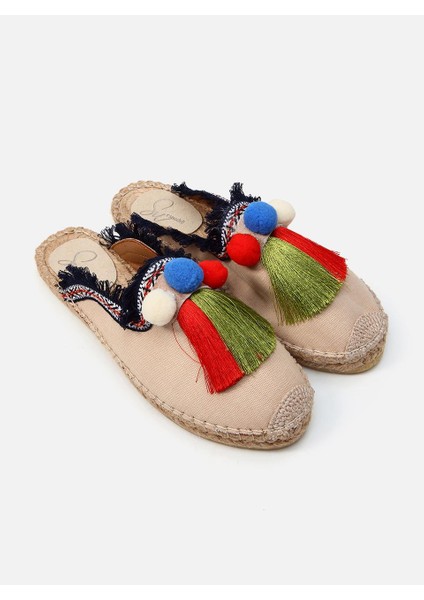 Canca Ekru Kadın Espadril Terlik