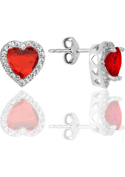 Gümüş Rodyumlu Kırmızı Taşlı Pırlanta Montürlü Kalp Modeli Üçlü Set SGTL12080KIRMIZI fırsatları