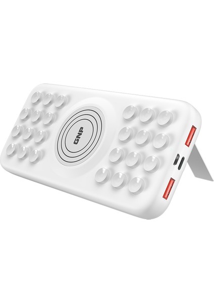 Vantuzlu Wireless 10000MAH Kablosuz Şarj Çift USB Çıkışlı Type-C Çıkışlı Portatif Poverbank