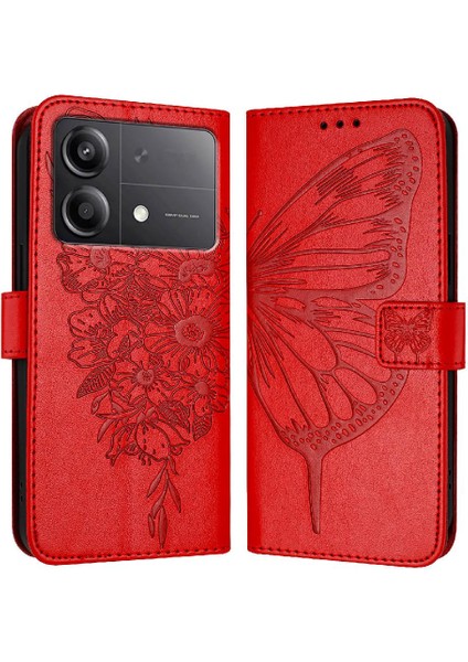 Xiaomi Poco X6 Neo 5g Premium Deri Manyetik Kabartma Flip Case (Yurt Dışından)