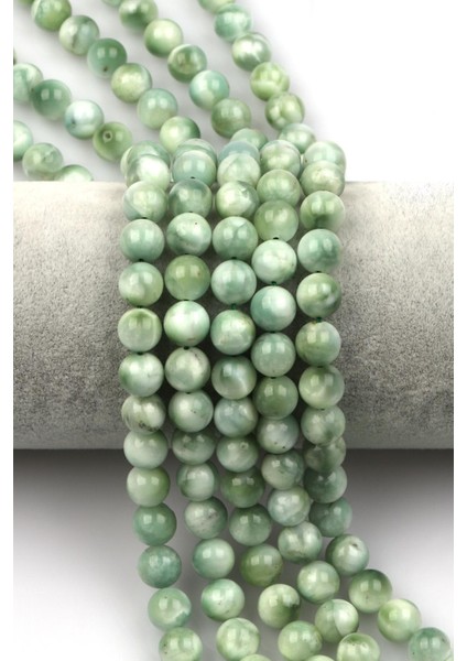 Yeşil Larimar Doğal Taş Dizi 8 mm Küre Kesim