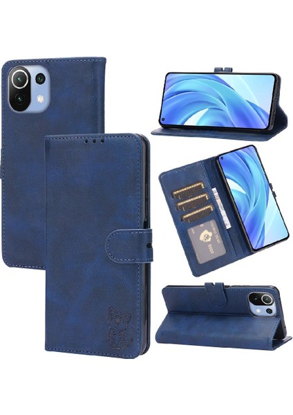 Cüzdan Durumda Xiaomi Mi 11 Lite Manyetik Kapatma Tüm Yuvarlak Koruma (Yurt Dışından)