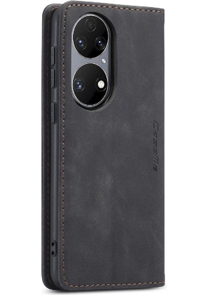 Huawei P50 Pro Manyetik Kapatma Darbeye Durumda Kart Yuvası Pu Için Flip Case (Yurt Dışından) modelleri