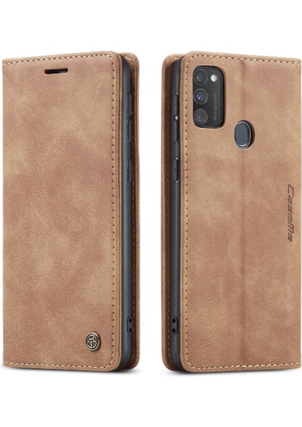 Samsung Galaxy M21 Flip Case Için Folio Kitap Vintage Pu Deri Cüzdan (Yurt Dışından)