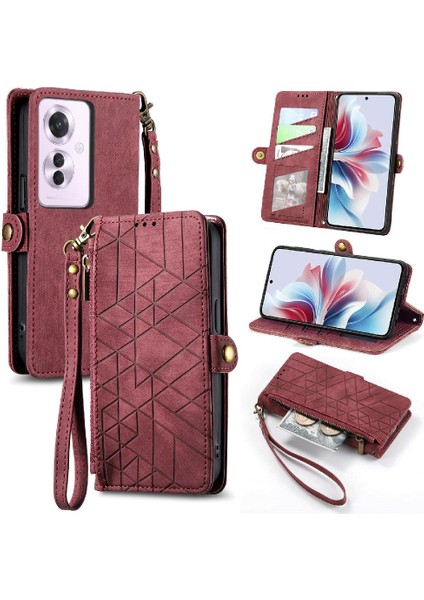 Oppo Oppo 11F 5g Için Flip Case Basit Iş Darbeye Deri Kılıf (Yurt Dışından)