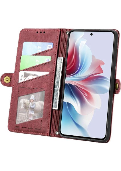 Oppo Oppo 11F 5g Için Flip Case Basit Iş Darbeye Deri Kılıf (Yurt Dışından)