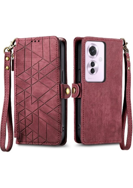 Oppo Oppo 11F 5g Için Flip Case Basit Iş Darbeye Deri Kılıf (Yurt Dışından)