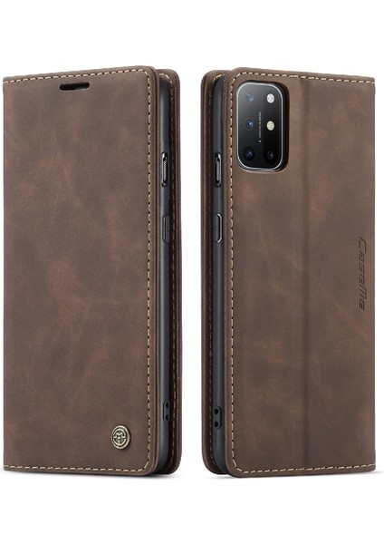 Oneplus 8t Manyetik Kapatma Darbeye Vaka Kart Yuvası Pu Için Flip Case (Yurt Dışından)