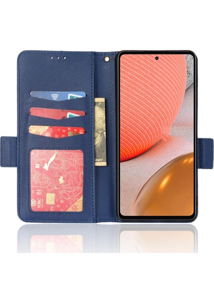 Samsung Galaxy A72 Manyetik Yan Toka Cüzdan Pu Deri Kart (Yurt Dışından)